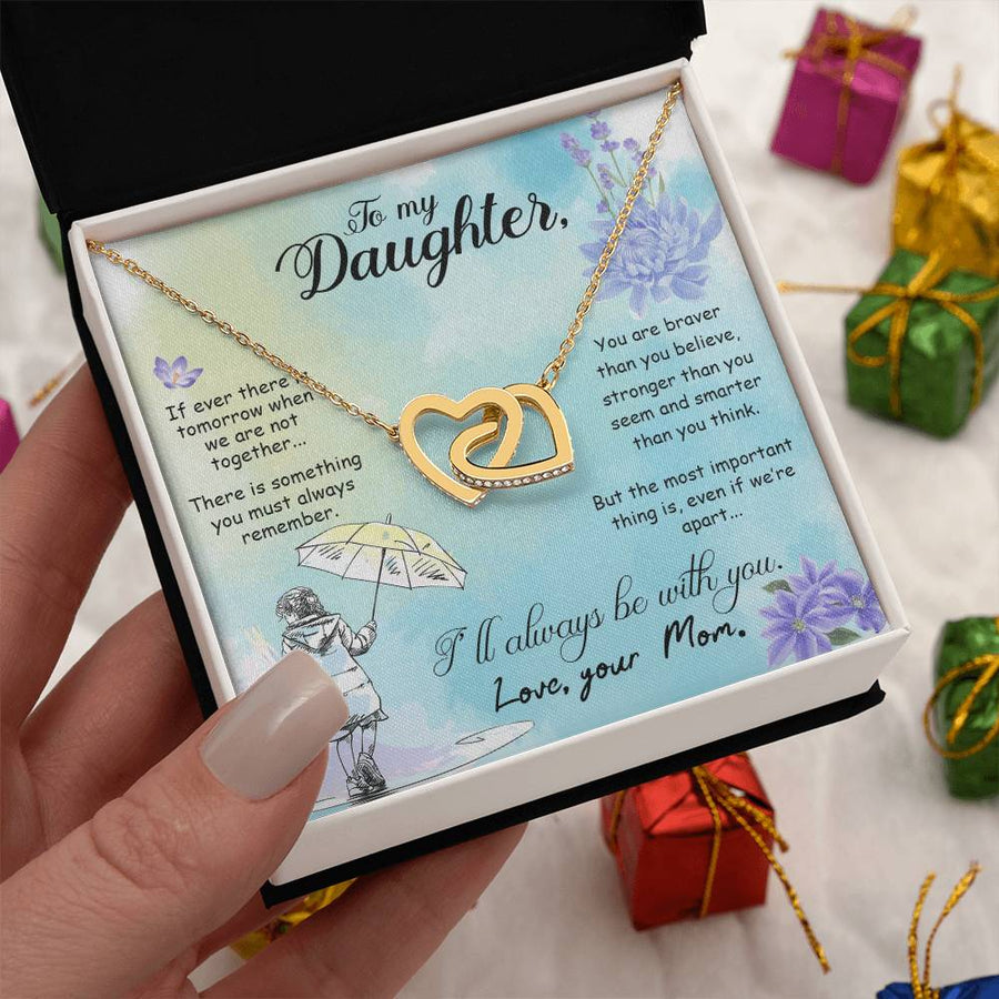 Carry My Heart Live Brave Theatre Girl 18K Rose Gold Interlocking Hearts Necklace Jewelry Heartfelt Gift for Daughter Arts Career