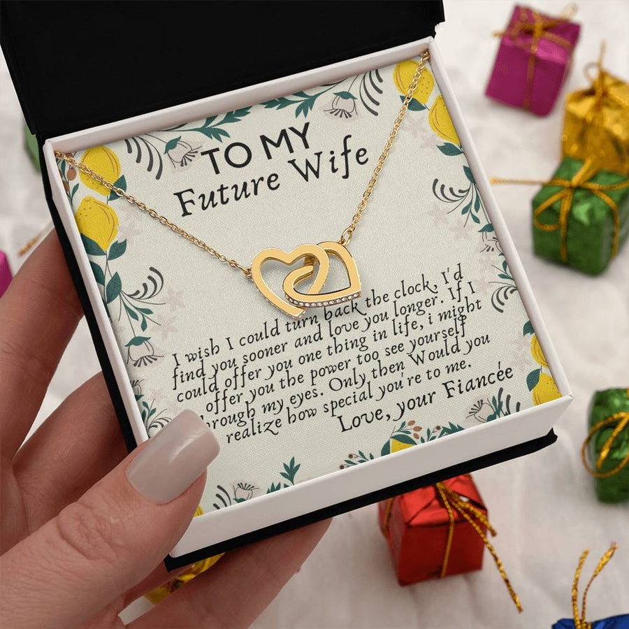 See Yourself Through My Eyes Interlocking Hearts Necklace Jewelry Special Gift For Future Wife From Fiancée