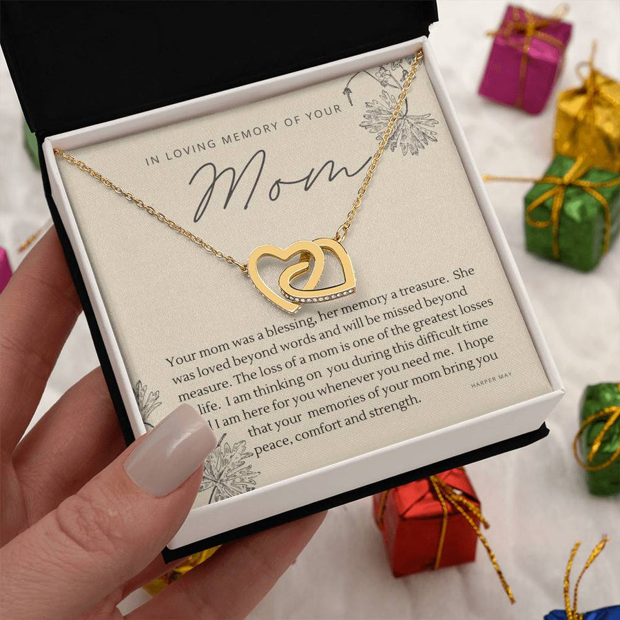 The Loss Of A Mom Greatest Loss In Life 18K Rose Gold Interlocking Hearts Necklace Jewelry – Thoughtful Sympathy Gift for Loss of Mother from Friend