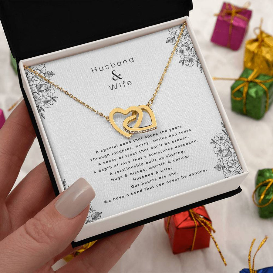 A Depth of Love Sometimes Unspoken Wife 18K Rose Gold Interlocking Hearts Necklace Jewelry Sentimental Anniversary Gift for Wife