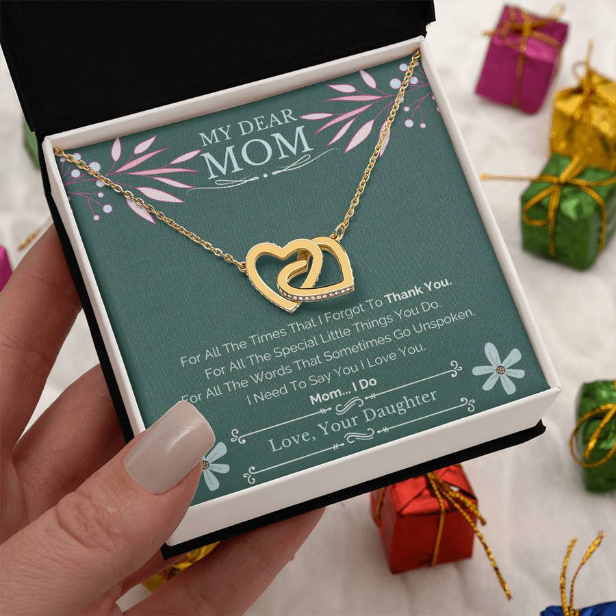 Special Little Things You Do 18K Rose Gold Interlocking Hearts Necklace Jewelry – Appreciation Birthday Gift for Mom