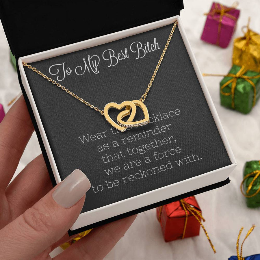 Reminder Of Our Unstoppable Bond 18K Rose Gold Interlocking Hearts Necklace Jewelry Special Bestie Birthday Gift