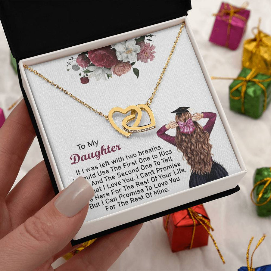Loved Beyond Words 18K Rose Gold Interlocking Hearts Necklace Jewelry Heartfelt Graduation Gift from Father