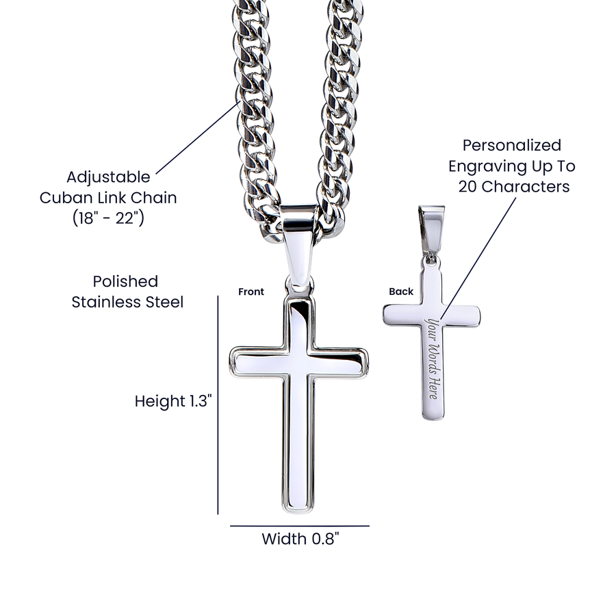 To My Husband The Person Rest of My Life Love Forever Always Link Chain Artisan Cross Necklace Jewelry Romantic Gift for Husband Anniversary