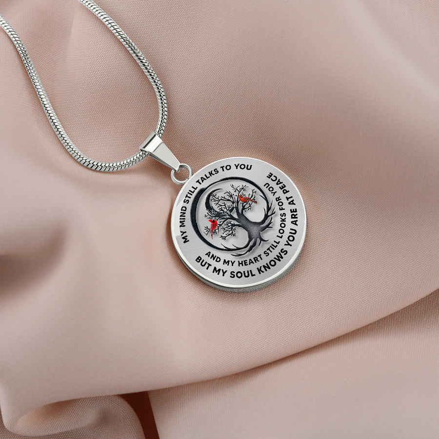 Collier de luxe Oiseau dans un arbre Mon esprit vous parle encore - Motif oiseau - Cadeau de Saint-Valentin - Cadeau d'anniversaire - Cadeau pour elle - Bijoux cadeaux avec motif oiseau