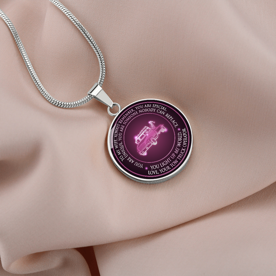 You Light Up My World. Love, Your Tow Truck Operator - to My True Love, Happy Valentine's Day! You Light Up My Life, Even at Its Darkest. I Love You - Wife Christmas Gift From Husband, Wife Christmas, Gift for Wife, Necklace for Wife