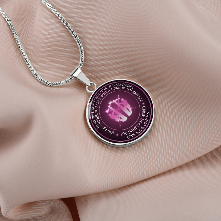 I Love My Lineman Necklace, Lineman Wife Jewelry Gift, Lineman Girlfriend, Thankful for Linemen, Supporting Linemen, Wife of Lineman - Wife Christmas Gift From Husband, Wife Christmas, Gift for Wife, Necklace for Wife