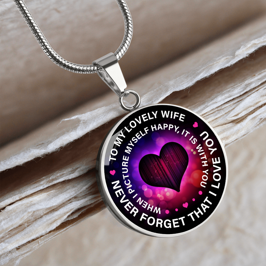 To My Wife Circle Pendant Necklace