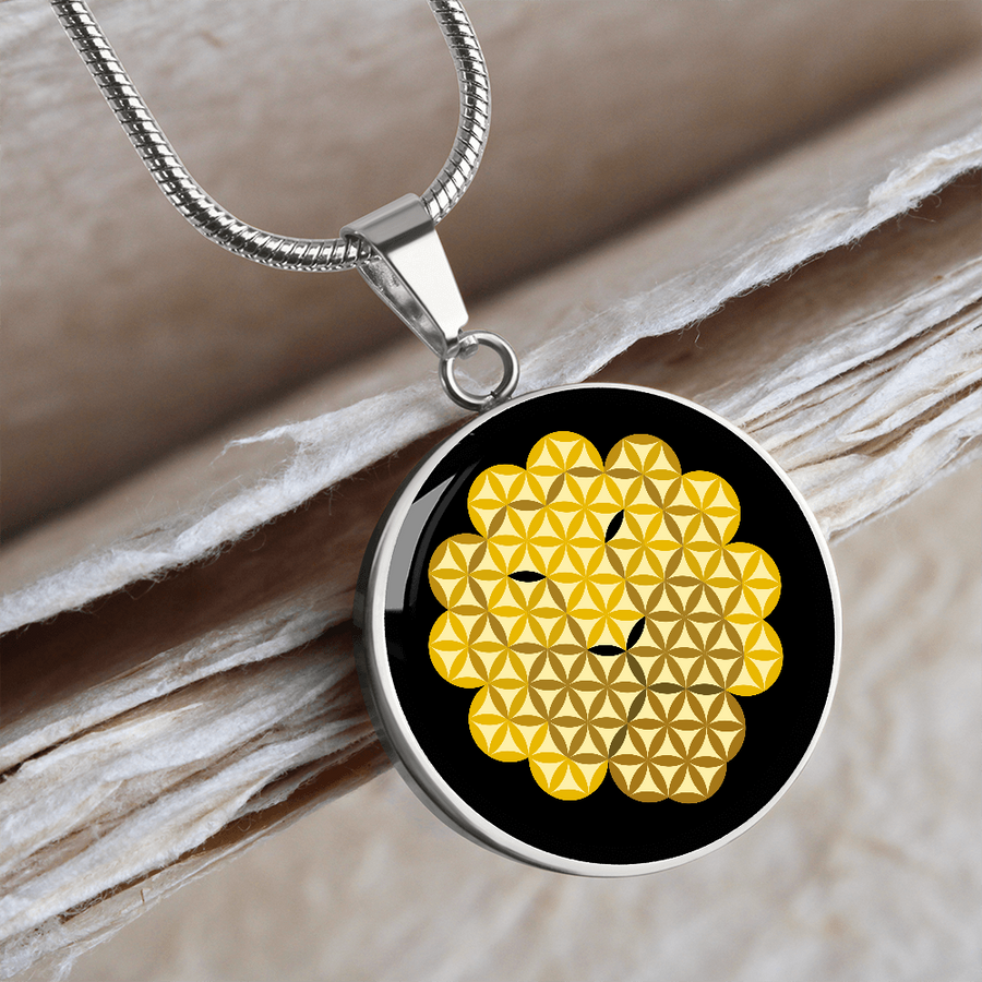 Luxury Circle Necklace with The 'Lion Of Life', S/M-LB02/Black..