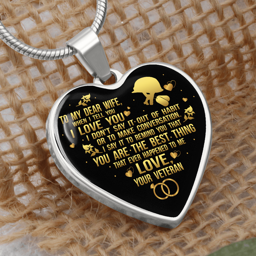 Army Wife, Military Wife Necklace, to My Wife Homecoming, Amazing Wife Gift From Husband, Military Veteran Wife, World's Best Wife Jewelry