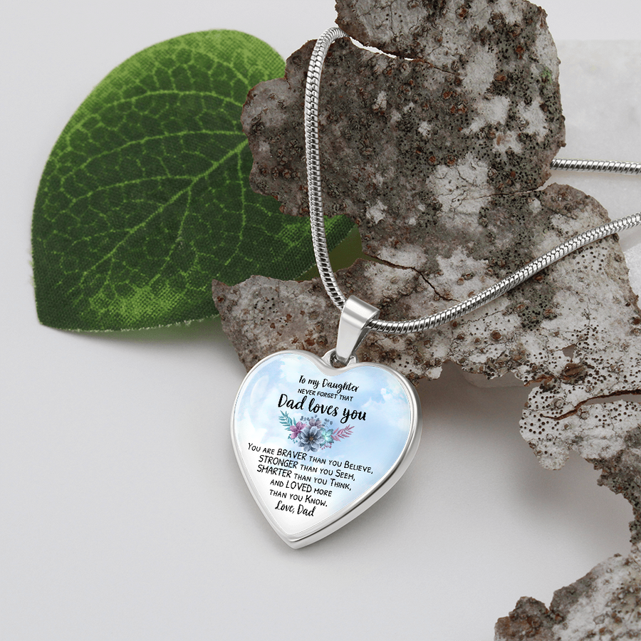 Dad to Daughter Heart Engravable Necklace