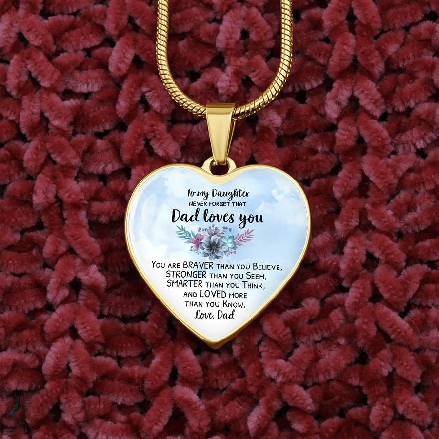 Dad to Daughter Heart Engravable Necklace