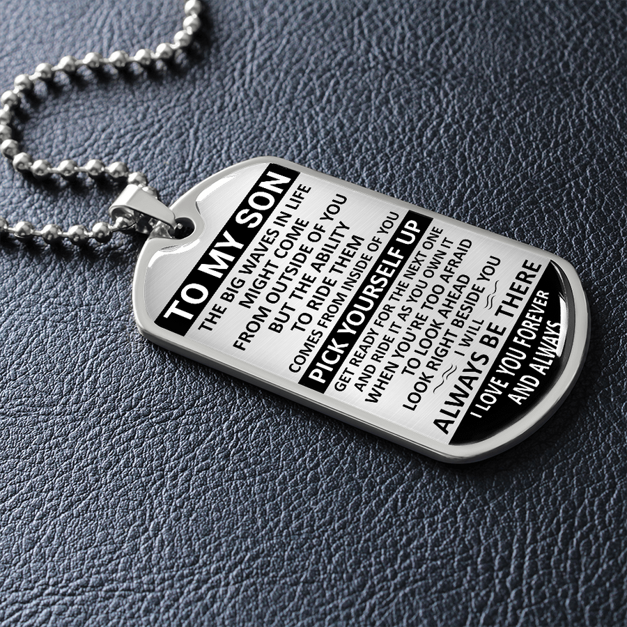 Gift For Son - Big Waves - Dog Tag Dog Tag Necklace