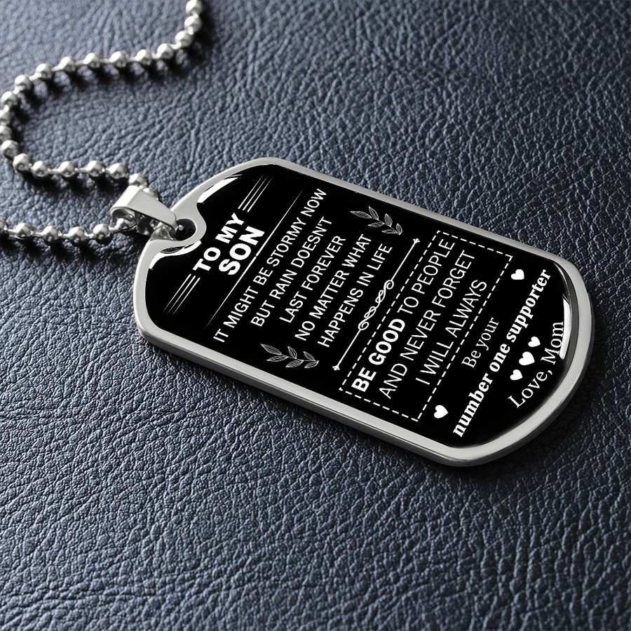 Gift For Son - Number One Supporter - Dog Tag Dog Tag Necklace