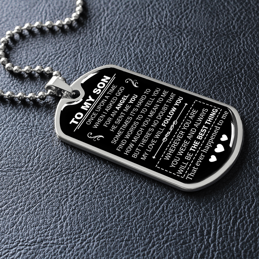 Gift For Son - An Angel - Dog Tag Dog Tag Necklace