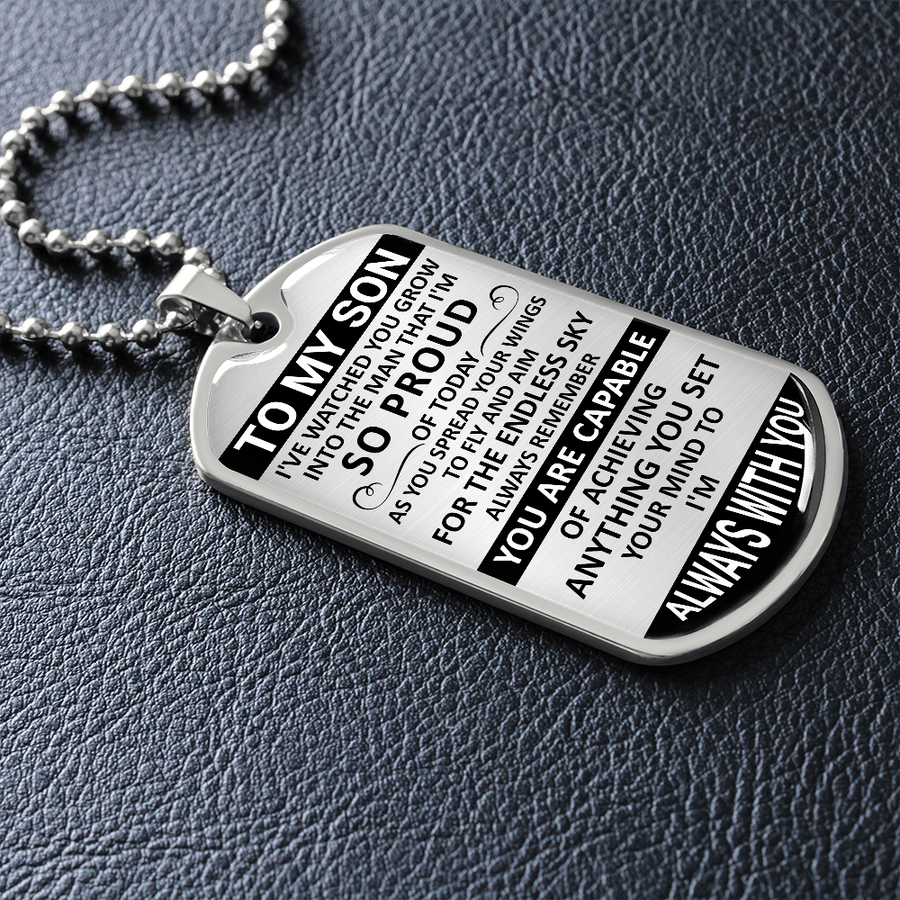 Gift For Son - You Are Capable - Dog Tag Dog Tag Necklace