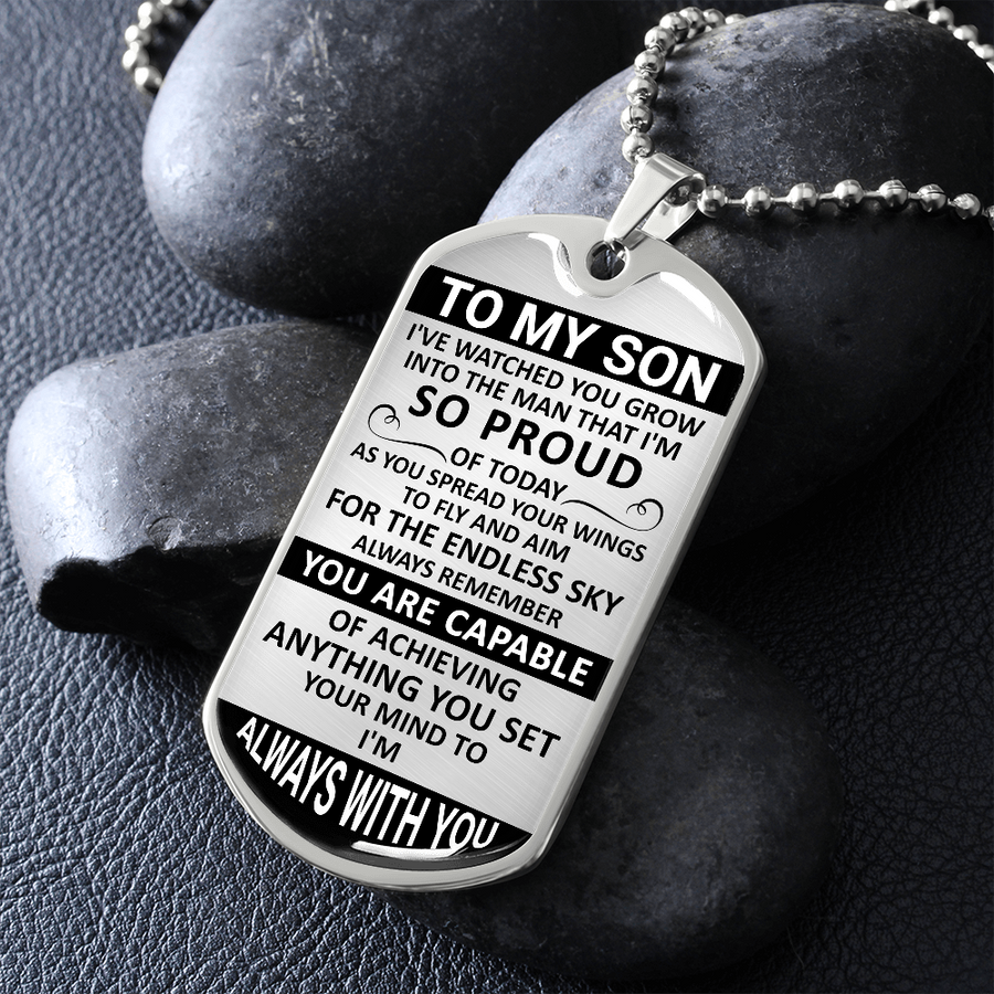 Gift For Son - You Are Capable - Dog Tag Dog Tag Necklace