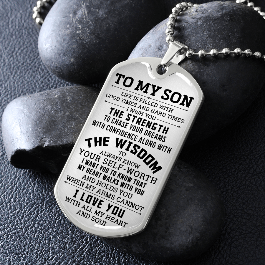 Gift For Son - Heart And Soul - Dog Tag Dog Tag Necklace