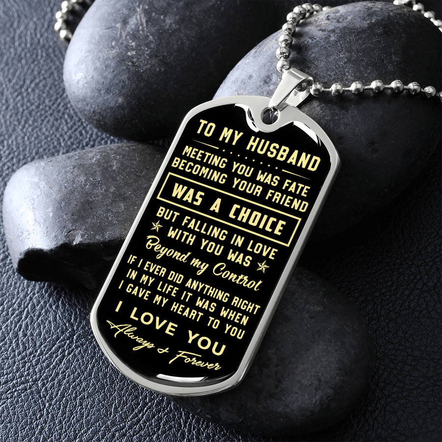 To My Husband - Meeting You Was Fate - Gift for Father's Day, Birthday, Anniversary - Gift for Husband, Gift for Boyfriend, to My Man, Gift for Man, Man Cross Necklace, Husband Necklace, Gift Set for Husband, Father's Day Gift