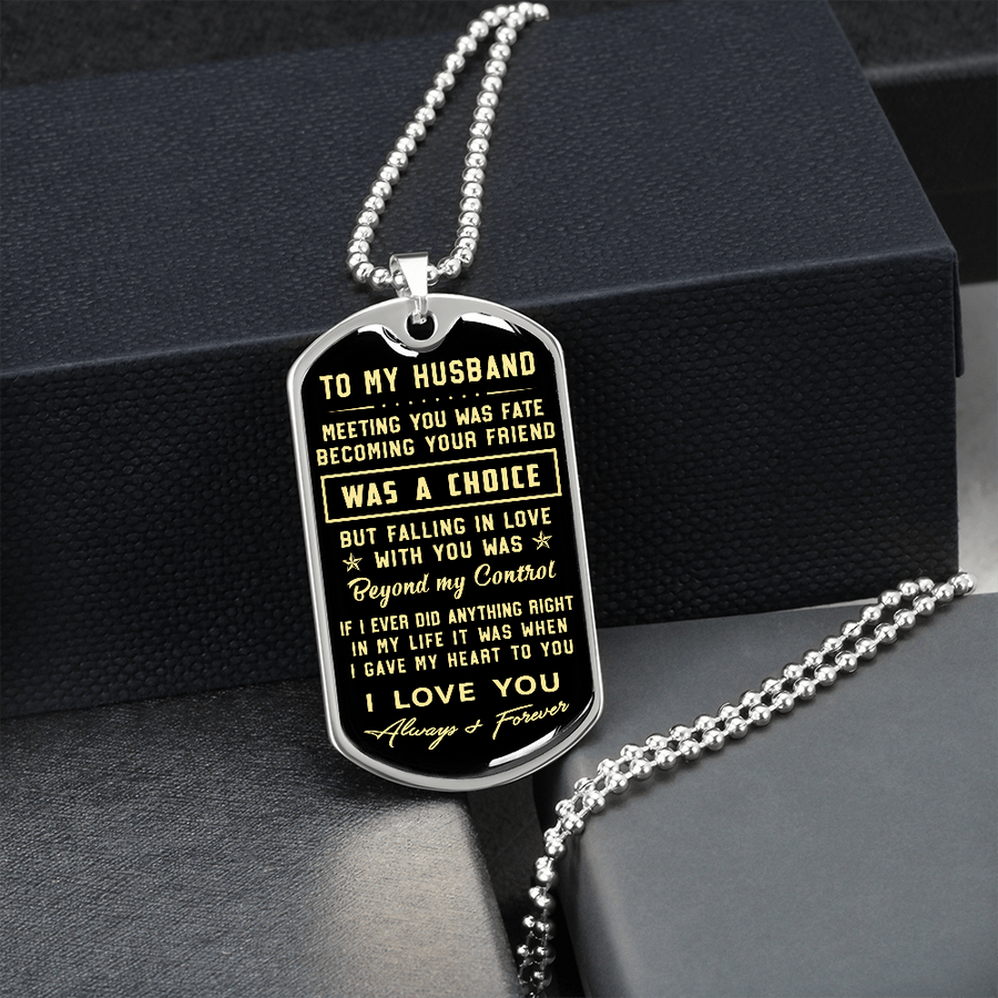 To My Husband - Meeting You Was Fate - Gift for Father's Day, Birthday, Anniversary - Gift for Husband, Gift for Boyfriend, to My Man, Gift for Man, Man Cross Necklace, Husband Necklace, Gift Set for Husband, Father's Day Gift