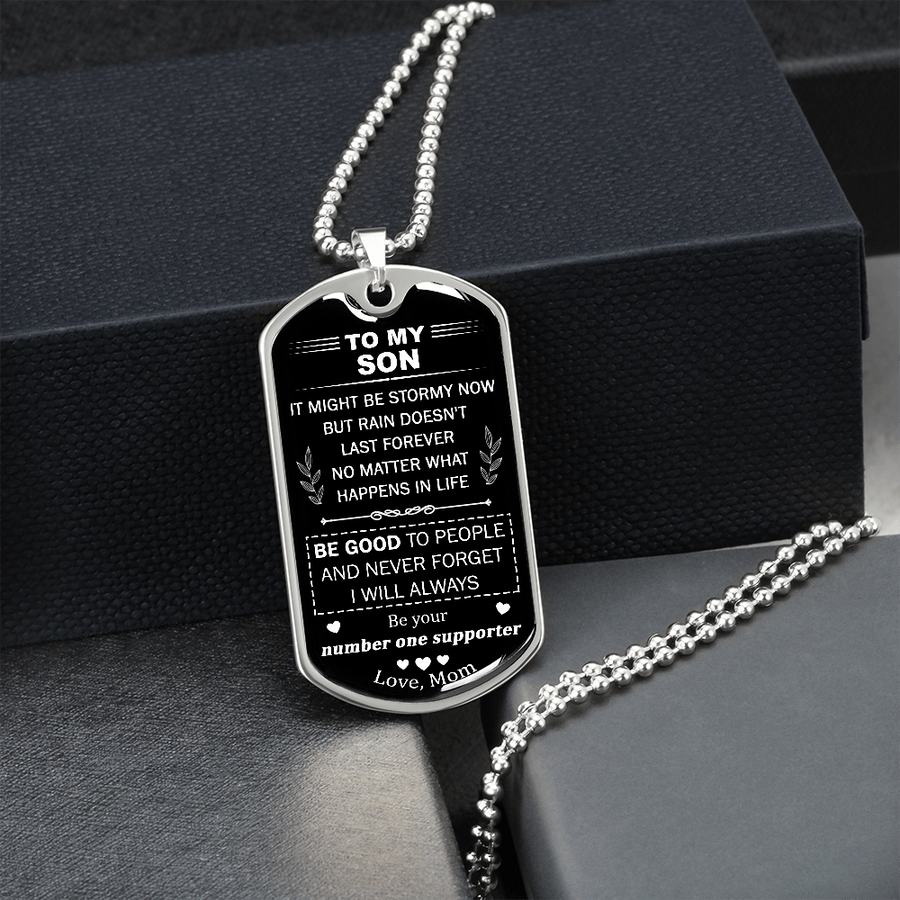Gift For Son - Number One Supporter - Dog Tag Dog Tag Necklace