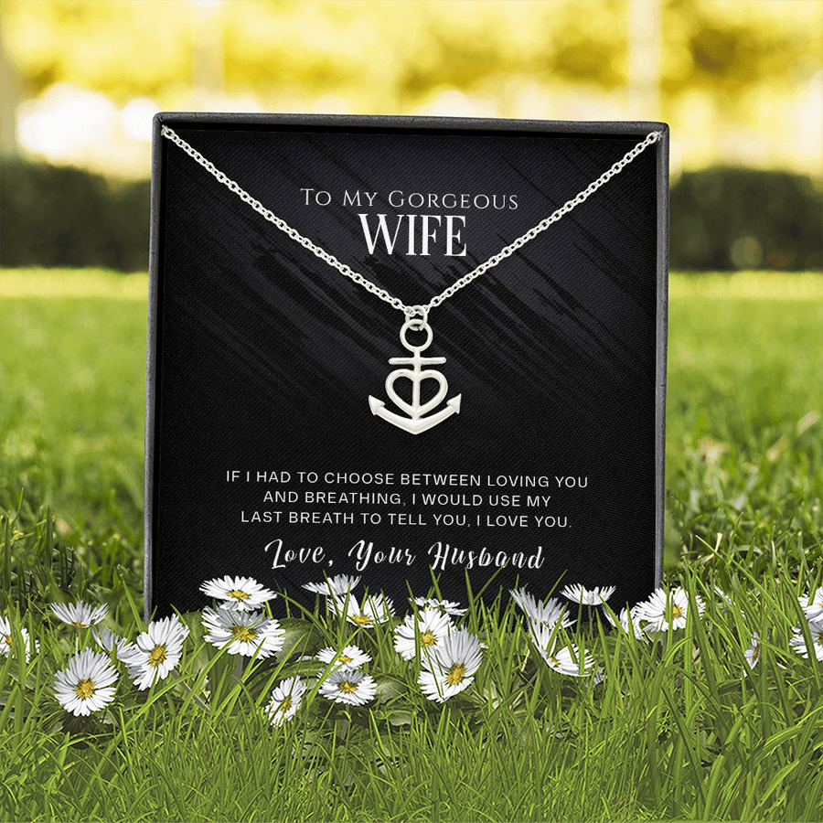 Anchor Necklace, To My Wife Necklace Gift, Anniversary Gift, Gifts for Her, Christmas Gift for Wife, Birthday Gift, Gift for Wife