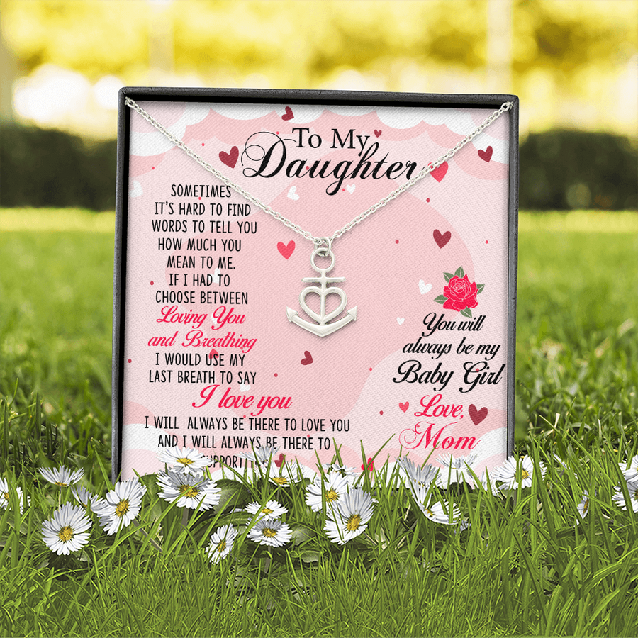 Daughter gift necklace, daughter birthday gift, gift for daughter, daughter jewelry, anchor necklace