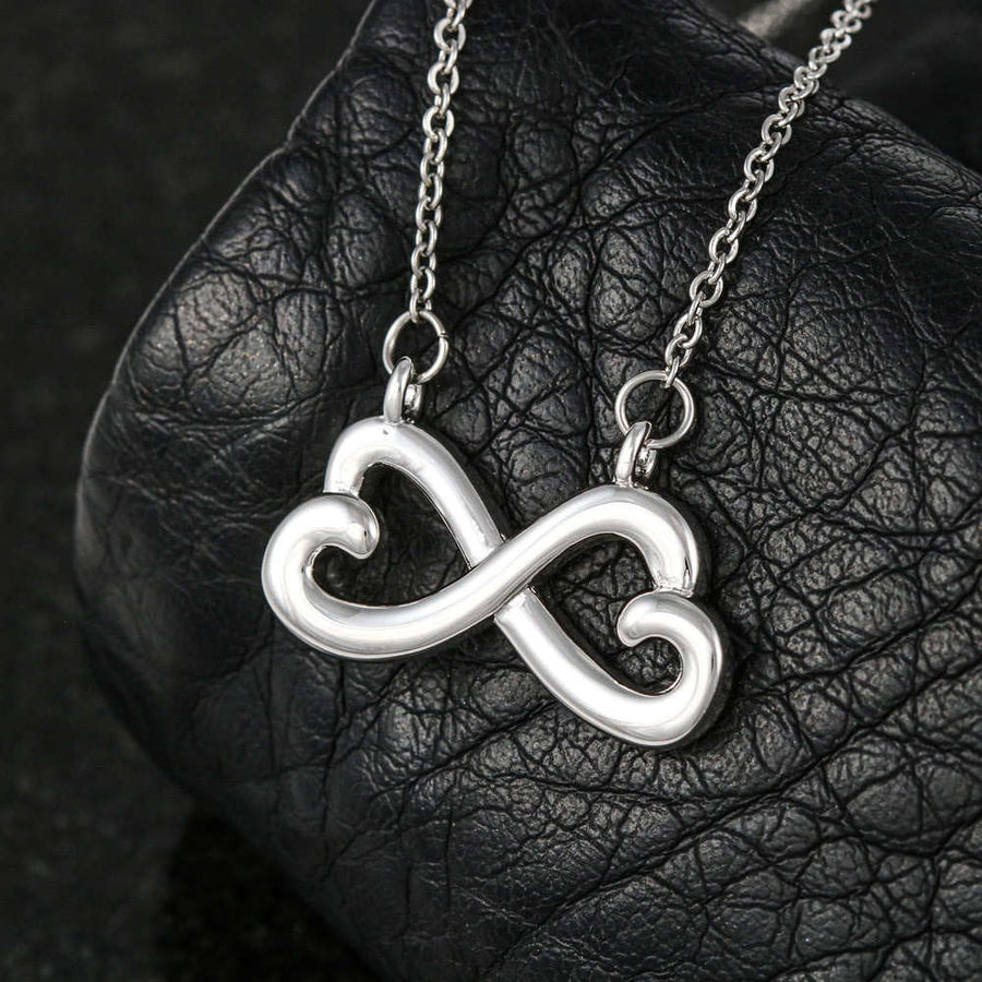 Gift From The Dog To My Dog Mom Infinity Hearts White Gold or Yellow Gold Necklace