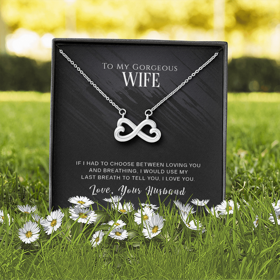 Infinity Heart Necklace, To My Wife Necklace Gift, Anniversary Gift, Gifts for Her, Christmas Gift for Wife, Birthday Gift, Gift for Wife