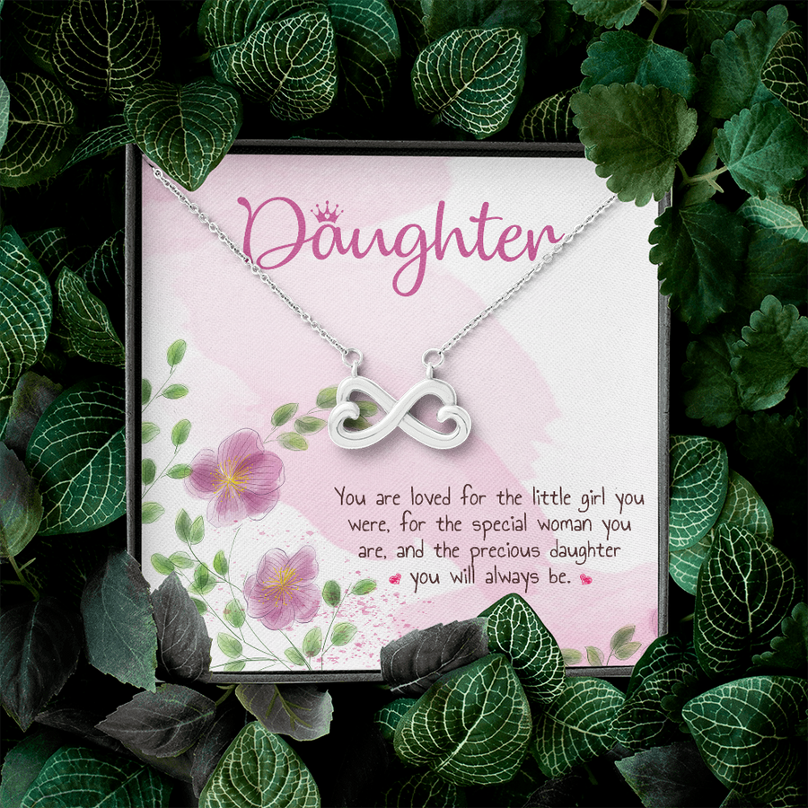 To My Precious Daughter Infinity Hearts 14k Gold Necklace