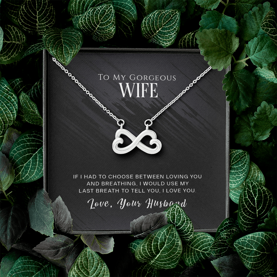 Infinity Heart Necklace, To My Wife Necklace Gift, Anniversary Gift, Gifts for Her, Christmas Gift for Wife, Birthday Gift, Gift for Wife
