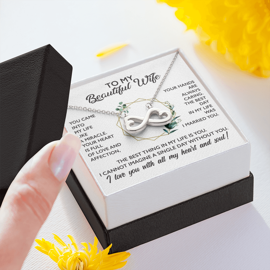 (WF010) Infinity Heart Necklace // Gift For WIFE