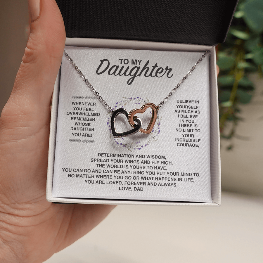 (DD005) Interlocking Hearts Necklace // Gift For Daughter