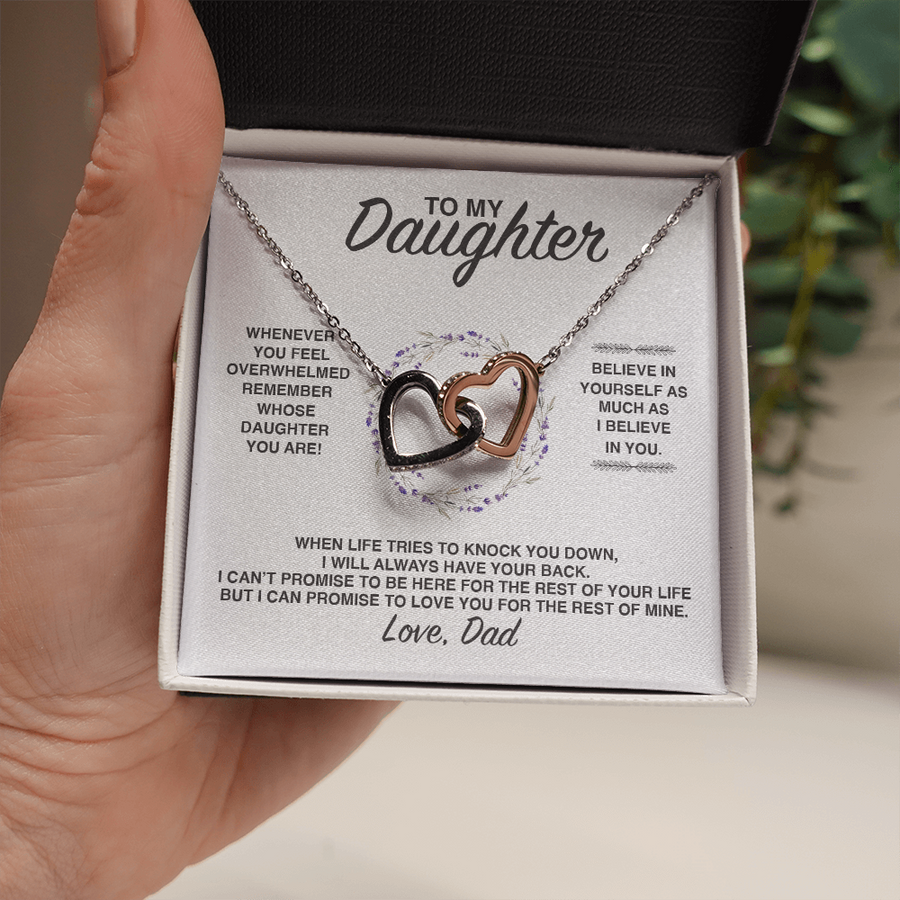(DD004) Interlocking Hearts Necklace // Gift For Daughter