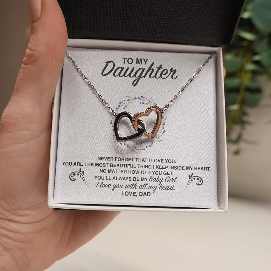(DD001) Interlocking Hearts Necklace // Gift For Daughter