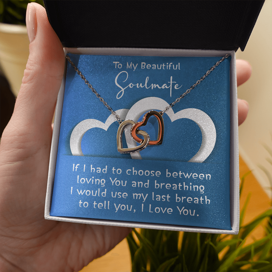 Necklace Gift for Soulmate - Interlocking Heart Necklace