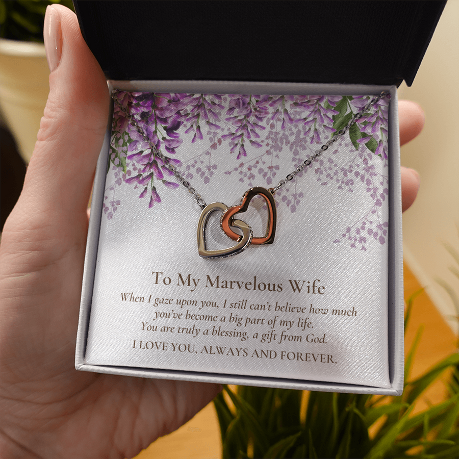 Two Hearts Linked Forever To Marvelous Wife Necklace