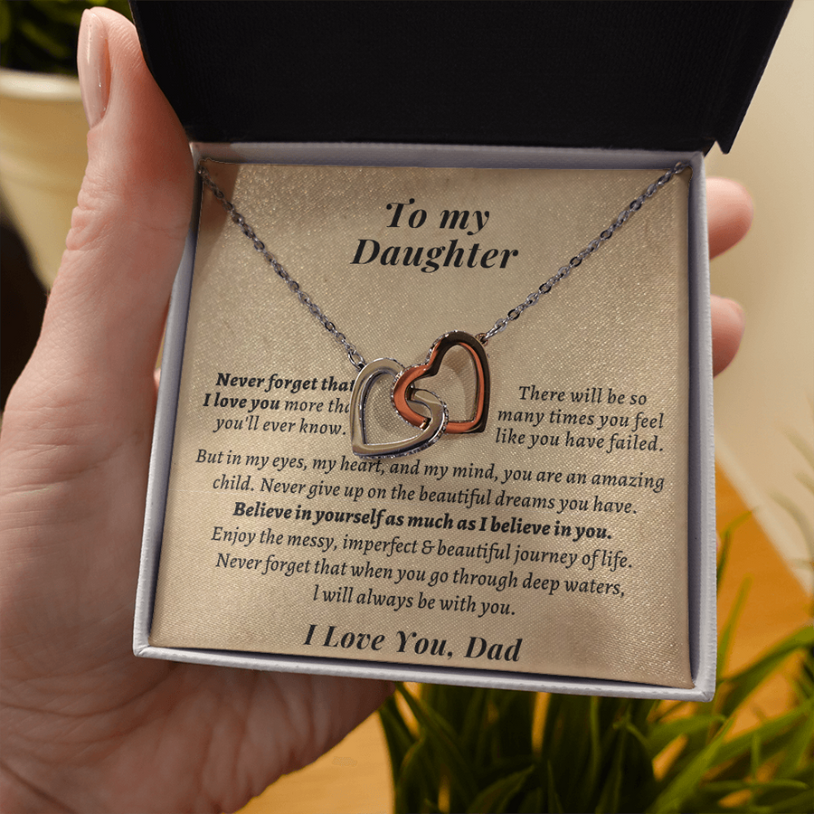 Cadeau de papa pour sa fille - N'oublie jamais que lorsque tu traverses des eaux profondes, je serai toujours avec toi. Collier