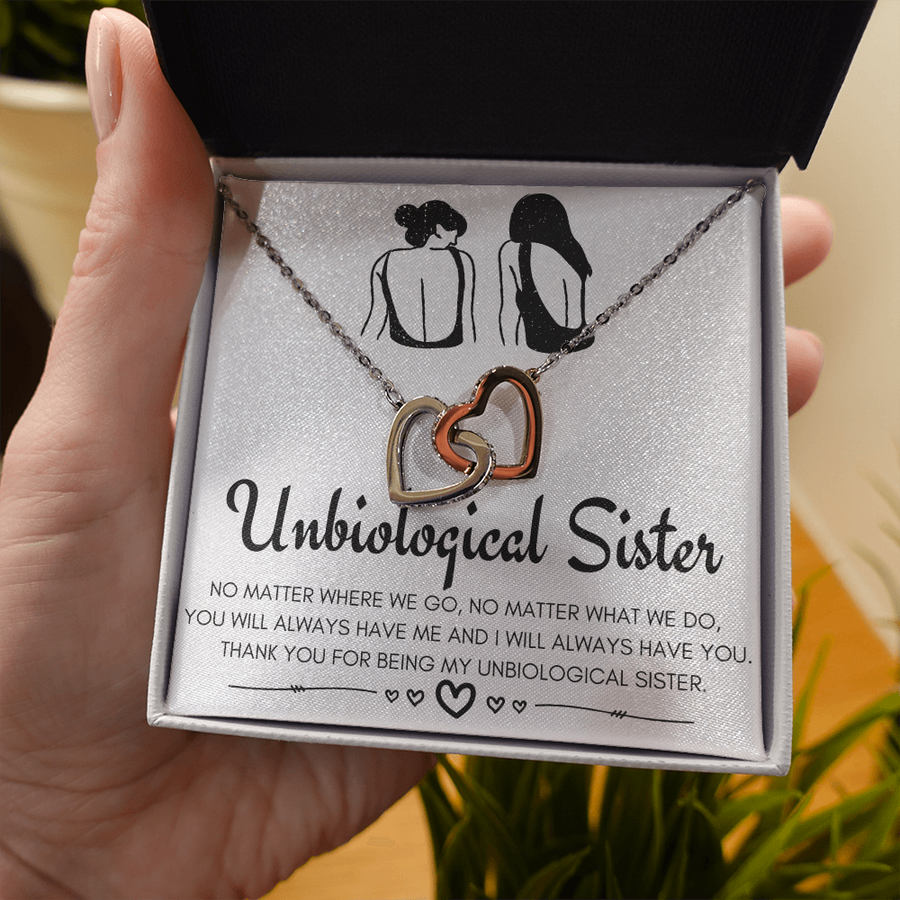 Unbiological Sister ?? - Interlocking Heart Necklace