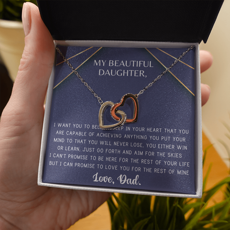 My beautiful daughter from Dad- I can promise to love you for the rest of mine Necklace