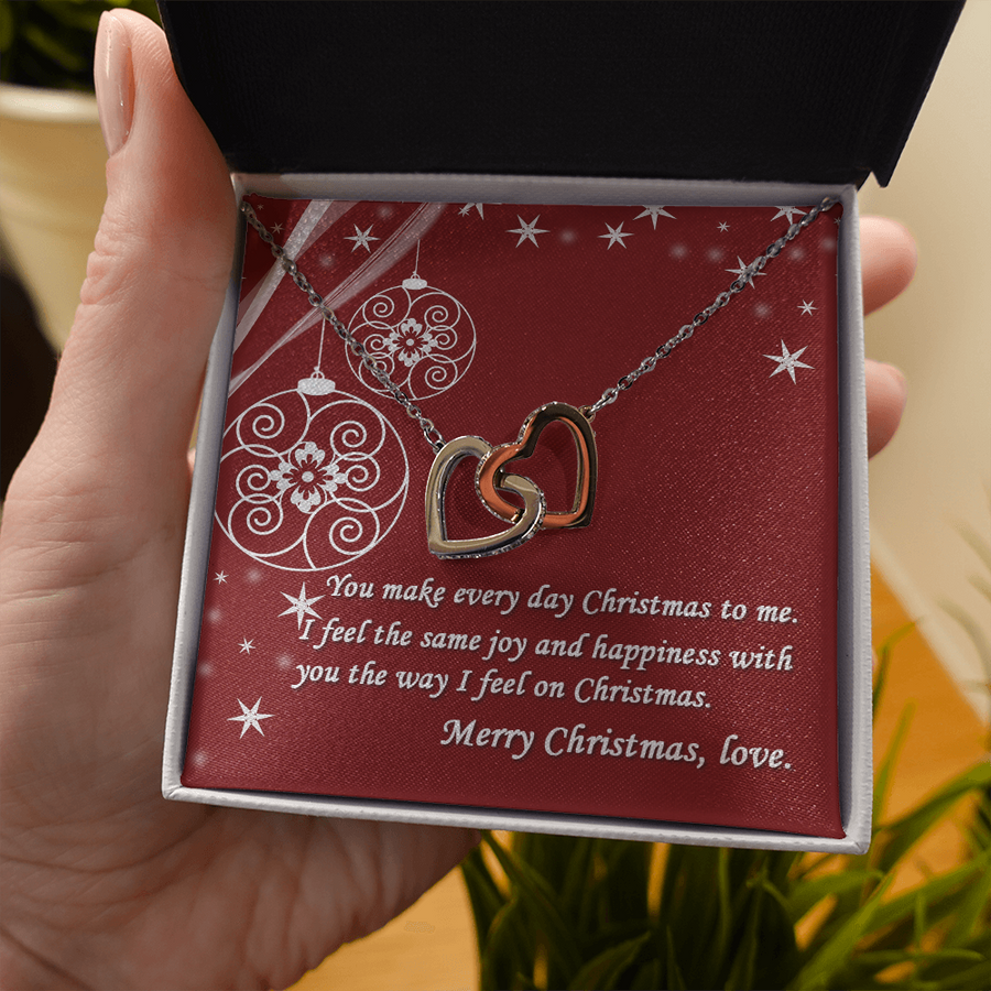 Merry Christmas gift interlocked Cubic Zirconia stones Pendant for love Necklace
