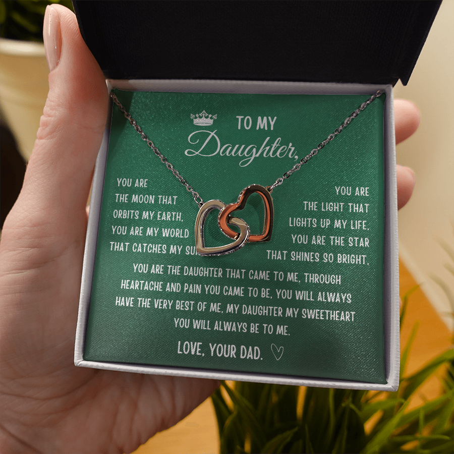 Gift for Daughter from Dad- My Daughter My Sweetheart You Will Always Be to me Necklace