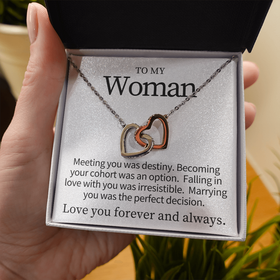 To My Woman Linked Hearts Necklace Gift from Husband