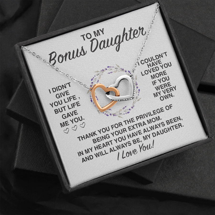 (DM003) Interlocking Hearts Necklace // Gift For Daughter