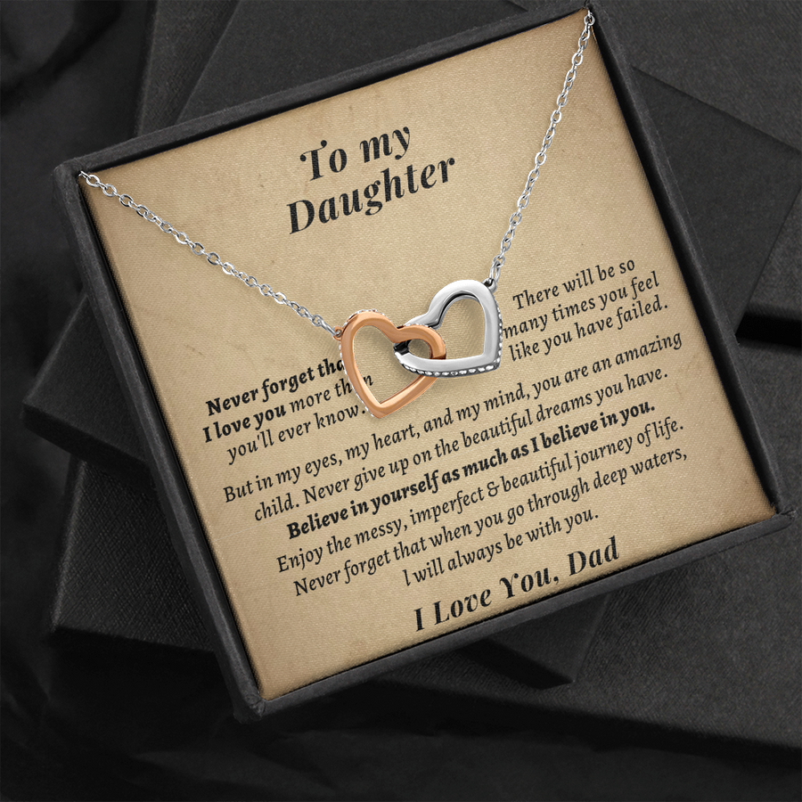 Cadeau de papa pour sa fille - N'oublie jamais que lorsque tu traverses des eaux profondes, je serai toujours avec toi. Collier