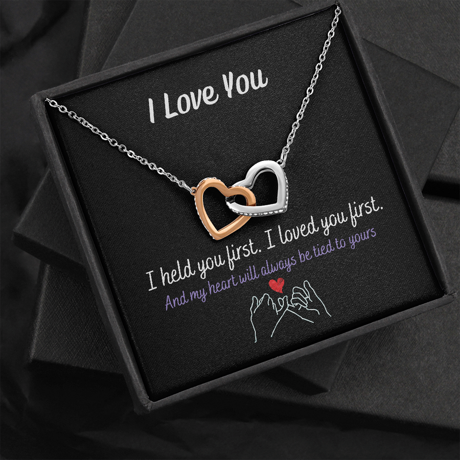 Mother & Daughter - I Loved You First | Interlocking Heart Necklace