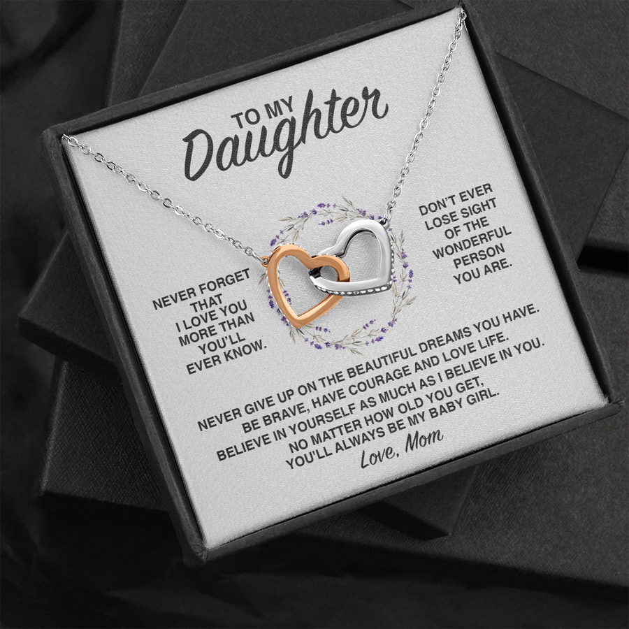 (DM004) Interlocking Hearts Necklace // Gift For Daughter