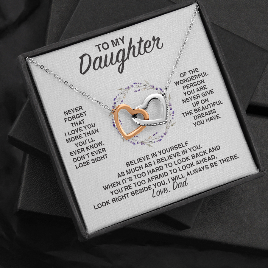 (DD002) Interlocking Hearts Necklace // Gift For Daughter