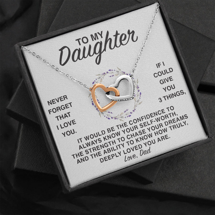 (DD007) Interlocking Hearts Necklace // Gift For Daughter