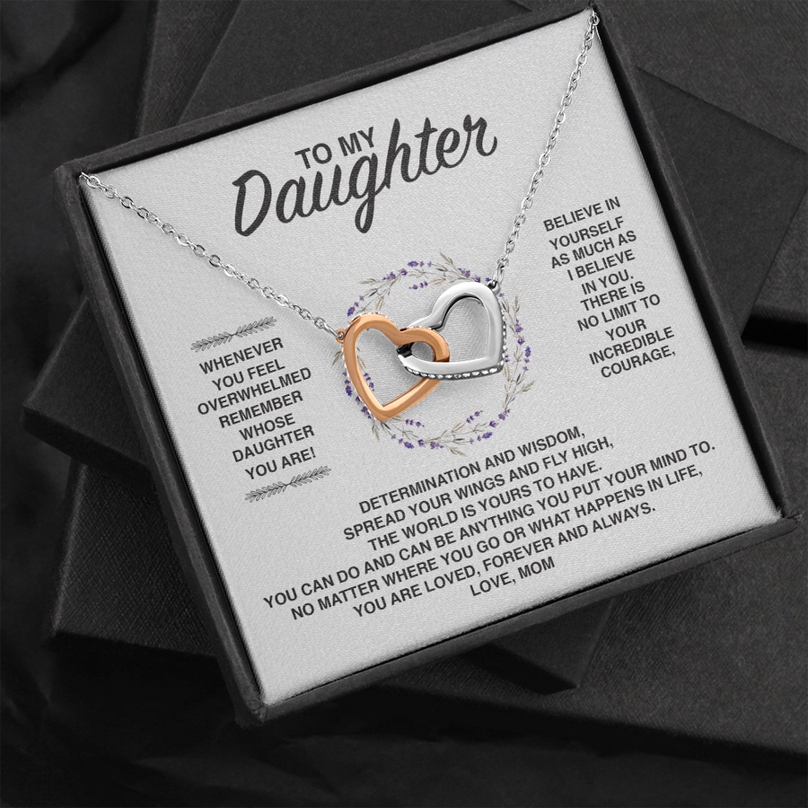 (DM006) Interlocking Hearts Necklace // Gift For Daughter